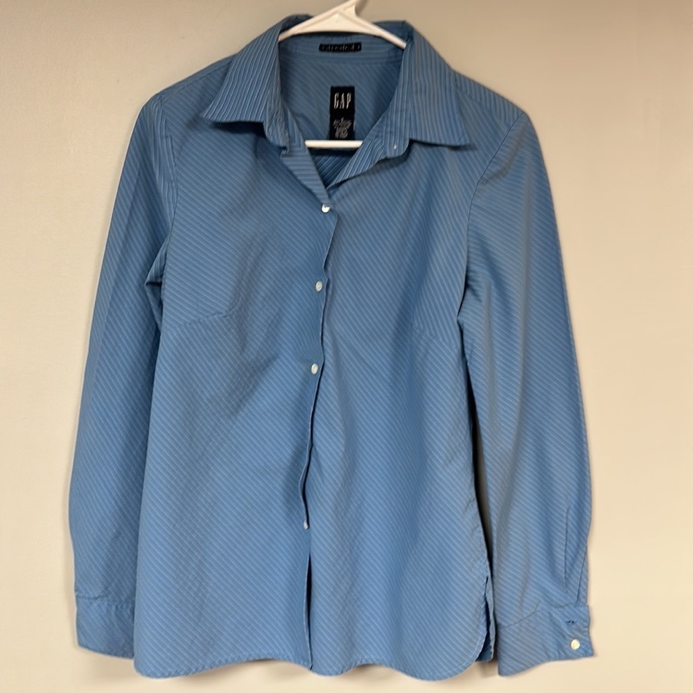 Gap Long Sleeve Collared Button Down Tailored Str… - image 1